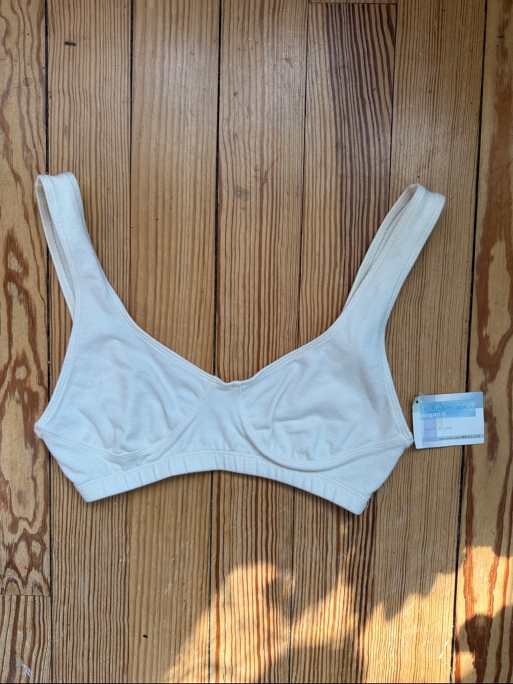 BLUE CANOE New Organic Cotton Bra -  Natural - Size Small - NWT